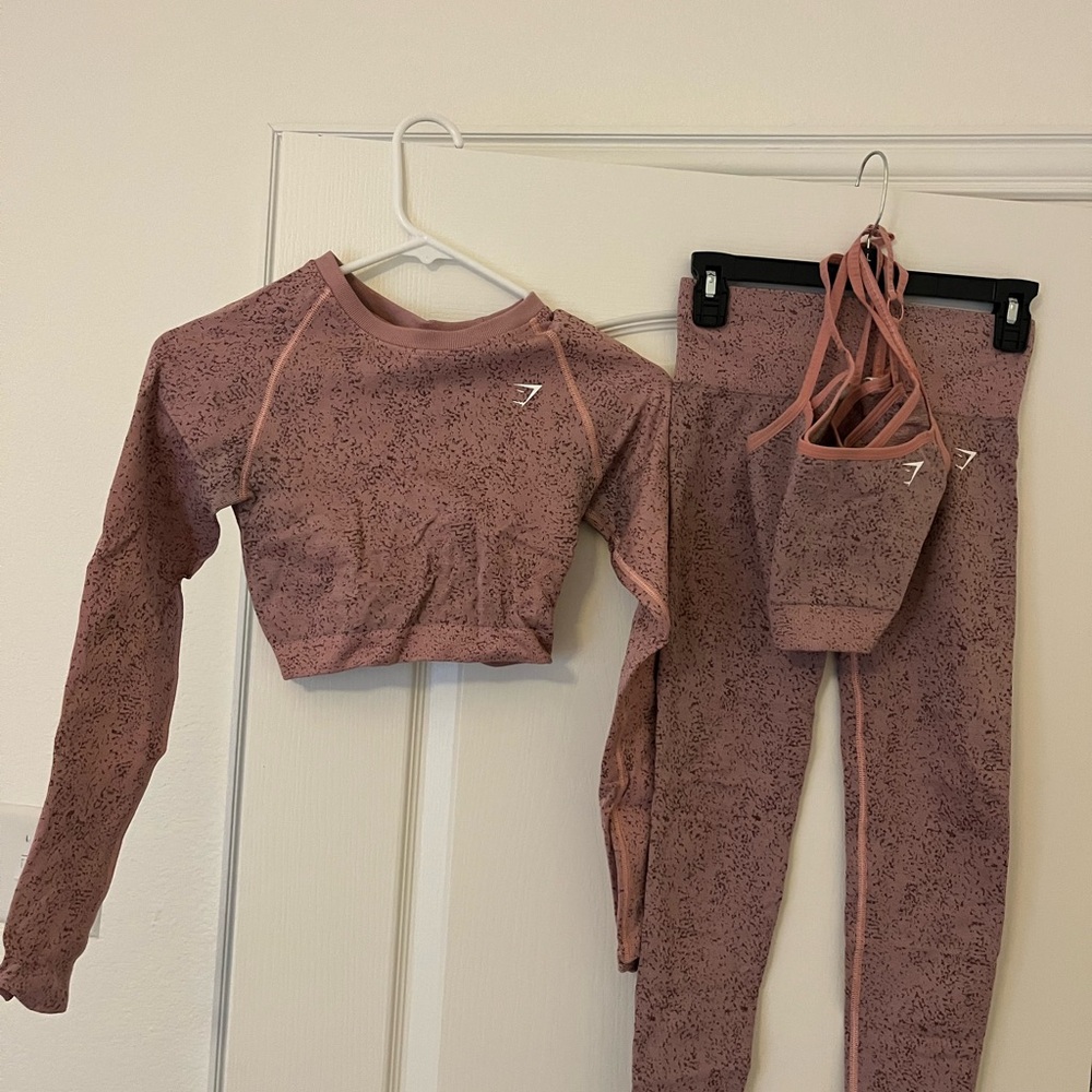 Gymshark Pink Leggings and Crop Top Set